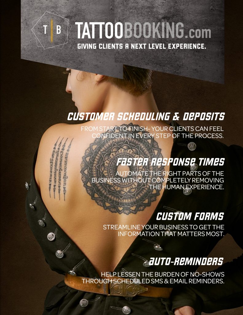 Tattoo Booking | TattooBooking.com | Customer Scheduling and Deposits | Faster Response Time | Custom Tattoo Booking Forms | Auto - Reminders |